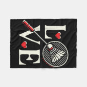 Couverture Polaire Love Badminton Player Heart Racket Shuttle  (Devant (Horizontal))