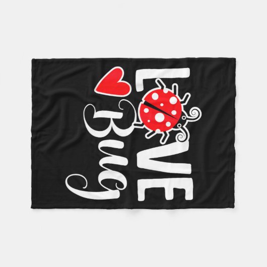 Couverture Polaire Love Bug Cute Valentine's Day Party Ladybug  (Devant (Horizontal))