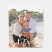 Couverture Polaire Love Calligraphy Heart Photo (Devant)