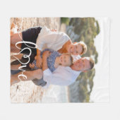Couverture Polaire Love Calligraphy Heart Photo (Devant (Horizontal))