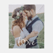 Couverture Polaire Love Calligraphy Heart Photo (Devant)