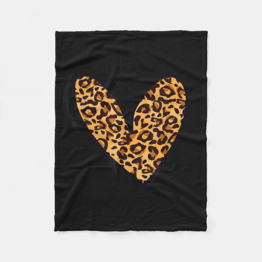 Couverture Polaire Love Cheetah Leopard Print Heart Valentines Day Gi (Devant)