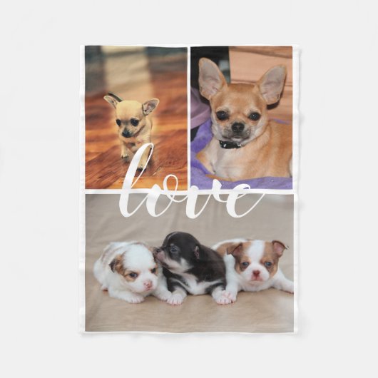 Couverture Polaire Love Chihuahua Photo Fleece Blanket (Devant)