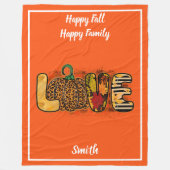 Couverture Polaire Love Citrouille Personnaliser d'automne Texte et c (Devant)