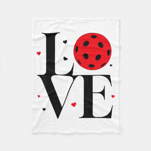 Couverture Polaire Love Ckleball Valentines Day Cute Red Heart  (Devant)