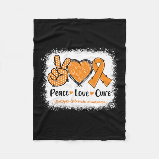 Couverture Polaire Love Cure Multiple Sclérose Ms Awareness Orange (Devant)