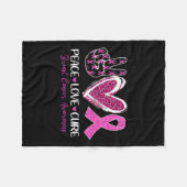 Couverture Polaire Love Cure Pink Ribbon Sensibilisation au cancer du (Devant (Horizontal))