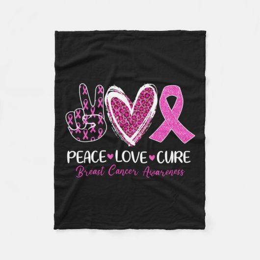 Couverture Polaire Love Cure Pink Ribbon Sensibilisation au cancer du (Devant)