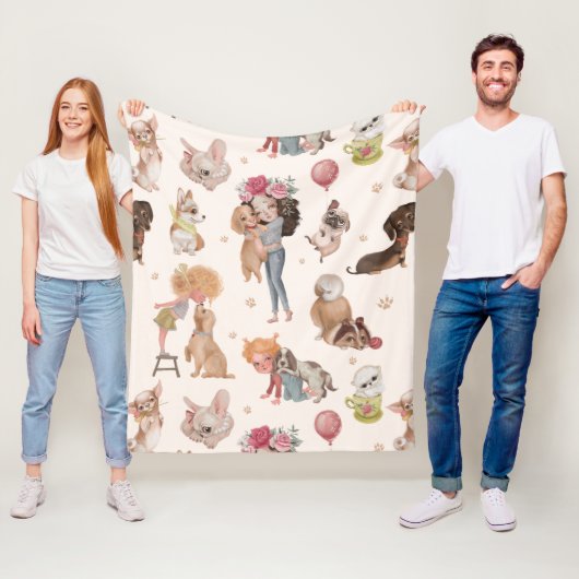 Couverture Polaire Love Dogs (En situation)