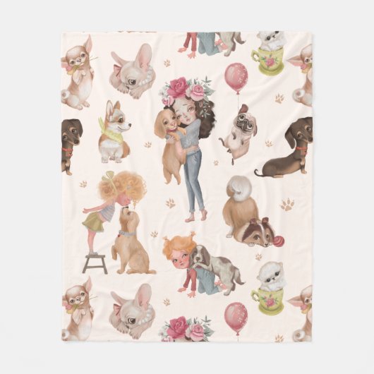 Couverture Polaire Love Dogs (Devant)