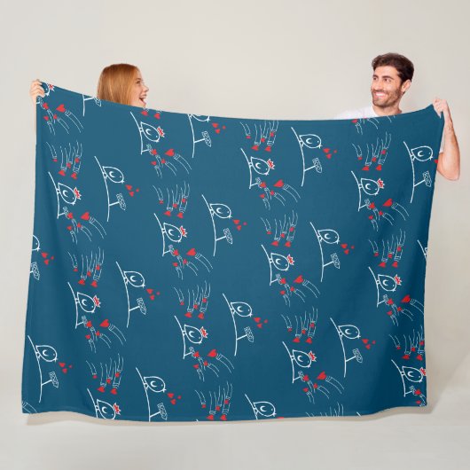 Couverture Polaire LOVE ECHO - Comic Birds Tweetlercools 2 (En situation)