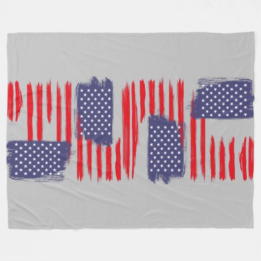 COUVERTURE POLAIRE LOVE FLAG USA/EEUU TEXT BRUSH STROKE BY MASANSER P (Devant (Horizontal))