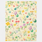 Couverture Polaire Love Garden Fleurs et Coeurs de printemps (Devant)