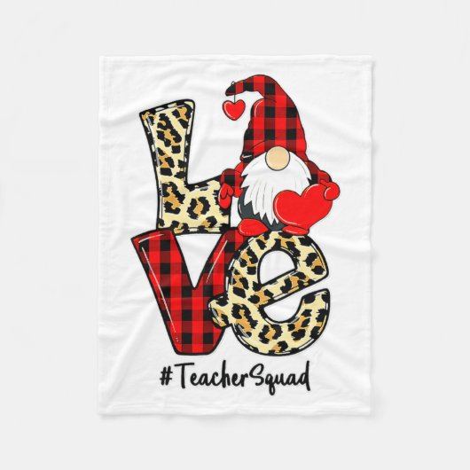 Couverture Polaire Love Gnome Teacher Squad Happy Valentine Gnome Tea (Devant)
