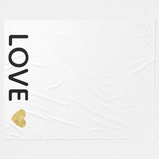Couverture Polaire Love Gold Heart (Devant (Horizontal))