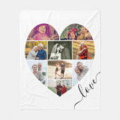 Couverture Polaire Love Heart Formé 9 Photo Collage Blanc (Devant)