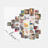 Couverture Polaire Love Heart Formé Photo Collage Blanc (Devant (Horizontal))