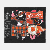 Couverture Polaire Love Heart Lunch Lady Cafeteria Travailleuse Gnome (Devant (Horizontal))