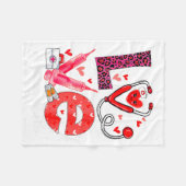 Couverture Polaire Love Heart Stethoscope Healthcare Worker Funny Val (Devant (Horizontal))