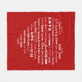 Couverture Polaire Love Heart Word (Devant (Horizontal))