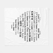 Couverture Polaire Love Heart Word (Devant (Horizontal))