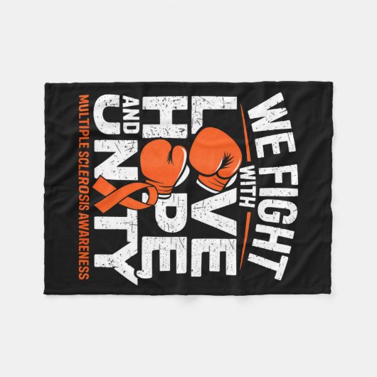 Couverture Polaire Love Hope Unity Boxing Glove Multiple Sclerosis Aw (Devant (Horizontal))