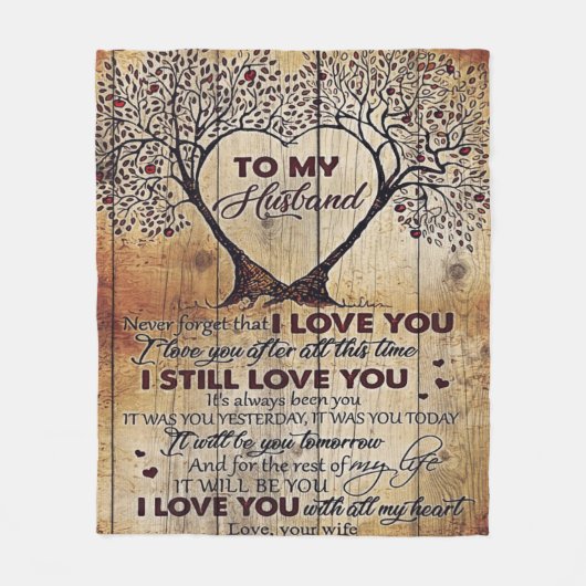 Couverture Polaire Love Letter To Husband | Special Gift For Man | (Devant)