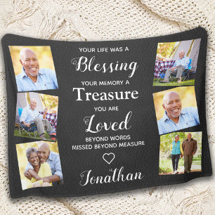 Couverture Polaire Love Memory Photo Collage Faux Leather Memorial