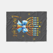 Couverture Polaire Love Menorah Chanukah Light Hanukkah Blue Coquette (Devant (Horizontal))