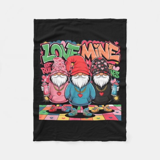 Couverture Polaire Love Mine Gnomes Urban Street Art Valentines Graff (Devant)