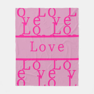 Couverture Polaire Love Modern Rose Hot Pink Typographie
