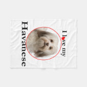 Couverture Polaire Love Mon Havanais Fleece Blanket (Devant (Horizontal))