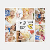 Couverture Polaire LOVE Monogram Multi Photo Collage (Devant (Horizontal))