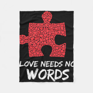 Couverture Polaire Love Needs No Words Puzzle Heart Design 