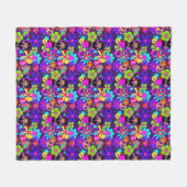 Couverture Polaire Love & Peace 60'S Hippie Flower Power Super (Devant (Horizontal))