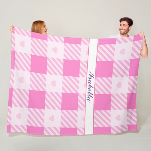 Couverture Polaire Love Plaid Collection rose moderne (En situation)