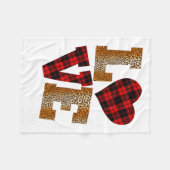 Couverture Polaire Love Plaid Red Leopard Kindergarten Teacher Valent (Devant (Horizontal))