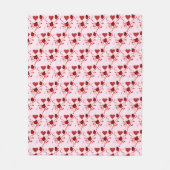 Couverture Polaire Love Red Hearts et Ladybugs rose (Devant)