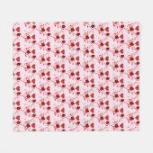 Couverture Polaire Love Red Hearts et Ladybugs rose (Devant (Horizontal))