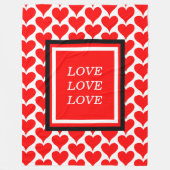 Couverture Polaire Love Red Hearts Motif frontalier (Devant)
