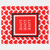 Couverture Polaire Love Red Hearts Motif frontalier (Devant (Horizontal))