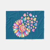 Couverture Polaire Love Sunflower Hearts Candy Valentines Day Womens  (Devant (Horizontal))