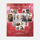 Couverture Polaire Love Valentine's Day Photo Collage Rouge (Devant)