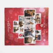Couverture Polaire Love Valentine's Day Photo Collage Rouge (Devant (Horizontal))