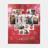 Couverture Polaire Love Valentine's Day Photo Collage Rouge (Devant)