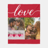 Couverture Polaire Love Valentine's day red Couple Photo Collage (Devant)