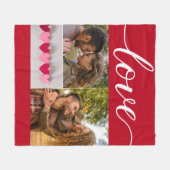 Couverture Polaire Love Valentine's day red Couple Photo Collage (Devant (Horizontal))