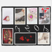 Couverture Polaire LOVE Valentines Day Red Hearts Photo Collage (Devant (Horizontal))