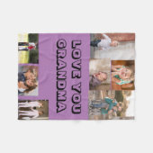 Couverture Polaire Love You 7 Photo Custom Purple (Devant (Horizontal))