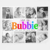 Couverture Polaire Love You Bubbie Rainbow 10 Photo Collage Moderne (Devant (Horizontal))